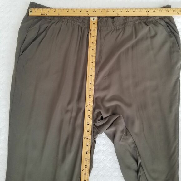 Divided H&M Pants Size 3XL High-Rise Pull-On Green Tapered Pockets Viscose New - Picture 6 of 8